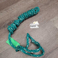 Cow/Calf Stiff Nylon Rope Halter & lead shank *gc, dirt, stiff, rubs, broken strins
