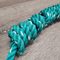 Cow/Calf Stiff Nylon Rope Halter & lead shank *gc, dirt, stiff, rubs, broken strins
