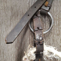 Leather Side Pull *fair, chewed/missing noseband, clean, v.stiff & dry
