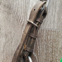 Leather Side Pull *fair, chewed/missing noseband, clean, v.stiff & dry
