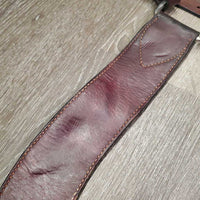 Wide Thick Leather Breastcollar, snap *vgc/xc, clean, mnr bent, scratches, stain & rub
