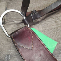 Wide Thick Leather Breastcollar, snap *vgc/xc, clean, mnr bent, scratches, stain & rub
