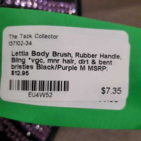 Body Brush, Rubber Handle, Bling *vgc, mnr hair, dirt & bent bristles
