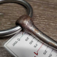 Thin Sweet Iron Western Hvy Loose Ring Bit *gc, clean & dirty, rusty, rubs, scuffs & scratches
