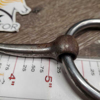 Thin Sweet Iron Western Hvy Loose Ring Bit *gc, clean & dirty, rusty, rubs, scuffs & scratches
