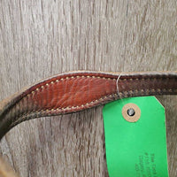 Soft Double Stitch Headstall, Conchos *vgc, stains, rubs, mnr dirt, creases, xholes