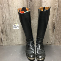 Thick Dress Boots, Pull on, Black Plastic Forms, 1 Boot Pull *gc, older, scrapes, rubs, scratches