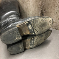 Thick Dress Boots, Pull on, Black Plastic Forms, 1 Boot Pull *gc, older, scrapes, rubs, scratches
