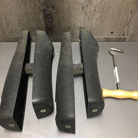 Thick Dress Boots, Pull on, Black Plastic Forms, 1 Boot Pull *gc, older, scrapes, rubs, scratches