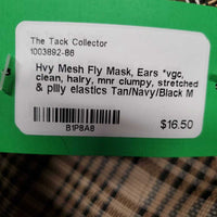 Hvy Mesh Fly Mask, Ears *vgc, clean, hairy, mnr clumpy, stretched & pilly elastics
