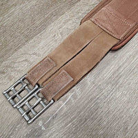 Nylon Web Neoprene Girth, velcro liner, 2x els, D ring *gc, clean, dirt, rubs, frayed els, puckers, older, curled edges
