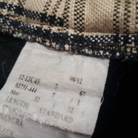 Euro Seat Breeches *gc/fair, twisted/split zipper, v.pilly inside & out, v.rubbed legs & seat, seam puckers, thread, loose stitching
