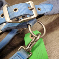 Nylon Fleece Lined Breakaway Halter, adj, snap *gc, MISSING Leather Breakaway Strap, clean, stains, rubs & hair
