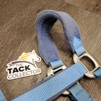 Nylon Fleece Lined Breakaway Halter, adj, snap *gc, MISSING Leather Breakaway Strap, clean, stains, rubs & hair
