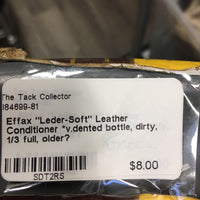 "Leder-Soft" Leather Conditioner *v.dented bottle, dirty, 1/3 full, older?
