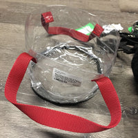 Nylon Web & Fleece Wrapped Noseband Grazing Muzzle - Halter, halter, extra strap, bag *vgc/gc, mnr dirt, discolored, stained & stiff/residue