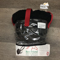Nylon Web & Fleece Wrapped Noseband Grazing Muzzle - Halter, halter, extra strap, bag *vgc/gc, mnr dirt, discolored, stained & stiff/residue
