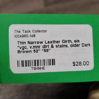 Thin Narrow Leather Girth, els *vgc, v.mnr dirt & stains, older
