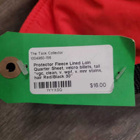 Fleece Lined Loin Quarter Sheet, velcro billets, tail *vgc, clean, v. wpf, v. mnr stains, hair
