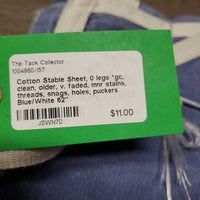 Cotton Stable Sheet, 0 legs *gc, clean, older, v. faded, mnr stains, threads, snags, holes, puckers
