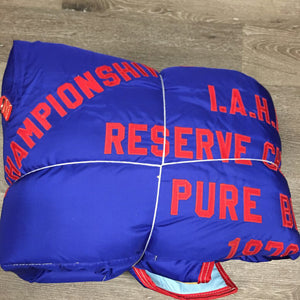 Med Stable Blanket, 2 attach legs, "1979 Competitive Trail Champion" *xc/like new, mnr stains, older