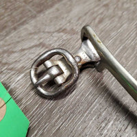 VINTAGE MENS Solid Nickle Fine Rowel Spurs, 1 Hvy Duty Leather Spur Strap Only *vgc, clean, rubs, stains, rusty? buckle
