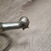 VINTAGE MENS Solid Nickle Fine Rowel Spurs, 1 Hvy Duty Leather Spur Strap Only *vgc, clean, rubs, stains, rusty? buckle
