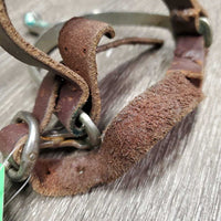 VINTAGE MENS Solid Nickle Fine Rowel Spurs, 1 Hvy Duty Leather Spur Strap Only *vgc, clean, rubs, stains, rusty? buckle
