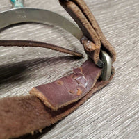 VINTAGE MENS Solid Nickle Fine Rowel Spurs, 1 Hvy Duty Leather Spur Strap Only *vgc, clean, rubs, stains, rusty? buckle
