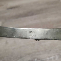 VINTAGE MENS Solid Nickle Fine Rowel Spurs, 1 Hvy Duty Leather Spur Strap Only *vgc, clean, rubs, stains, rusty? buckle
