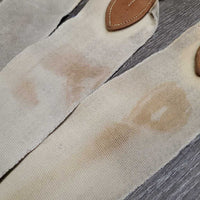 VINATGE 2 Cotton Web Gaited Saddle Girths *gc/fair, older, stains, edge rubs, loose stitching *NOT FOR RIDING
