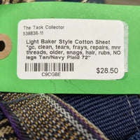 Light Baker Style Cotton Sheet *gc, clean, tears, frays, repairs, mnr threads, older, snags, hair, rubs, NO legs
