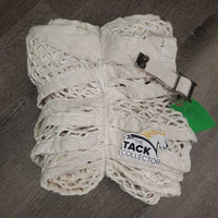 Lg Hole Cotton Scrim Sheet *gc, clean, older, 0 tail/legs, dingy, mnr stains, rubs, pills, rust
