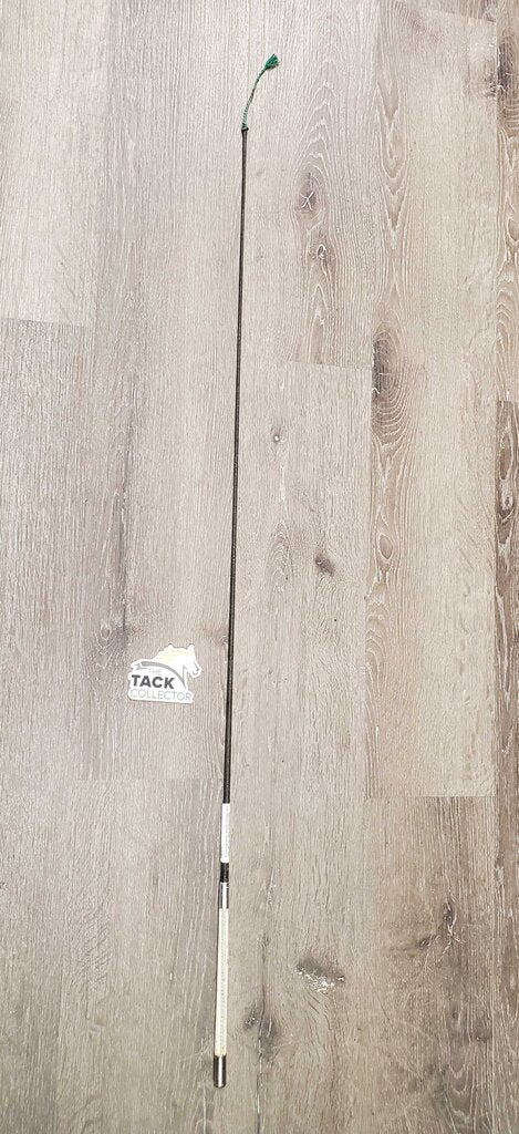 Dressage Whip, leather handle, end cap *gc/fair, dirty, stains, rubs, snags, scrapes