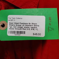 8x Show Riders Group LS Western Shirts *gc, mnr snags, stains, repairs, loose threads