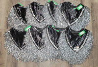 8x Show Rider Group Ponchos,Tinsel Fringe, sequins, 8x Wide Cuffs *gc, rip, loose velcro & tinsel, rubs, smokey
