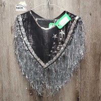 8x Show Rider Group Ponchos,Tinsel Fringe, sequins, 8x Wide Cuffs *gc, rip, loose velcro & tinsel, rubs, smokey
