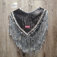 8x Show Rider Group Ponchos,Tinsel Fringe, sequins, 8x Wide Cuffs *gc, rip, loose velcro & tinsel, rubs, smokey
