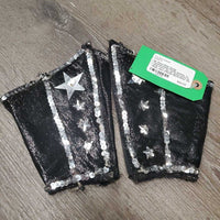 8x Show Rider Group Ponchos,Tinsel Fringe, sequins, 8x Wide Cuffs *gc, rip, loose velcro & tinsel, rubs, smokey
