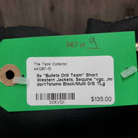 9x "Bullets Drill Team" Short Western Jackets, Sequins *vgc, mr dort?stains