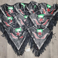 9x Show Rider Group Synthetic Leather Ponchos, Wide Cuffs, Leather Fringe, sequins *like new