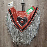 9x "Bullets" Show Rider Group Ponchos, Wide Cuffs,Tinsel Fringe, sequins *gc, rubs, faded, stains, smokey, discolored, older