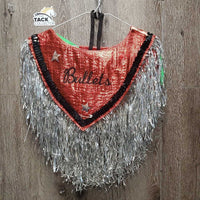 9x "Bullets" Show Rider Group Ponchos, Wide Cuffs,Tinsel Fringe, sequins *gc, rubs, faded, stains, smokey, discolored, older