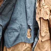 Full Length Oil Skin Coat "Bullets Drill Team" *gc, older, dirt, stains, torn lining, v.stiff, puckered & discolored collar

