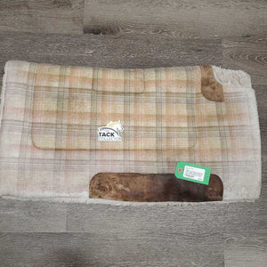 Fleece Lined Western Saddle Pad, cutback wither *gc/fair, thin, hair, dirt, v. faded, stains, rubs, pills, clumpy