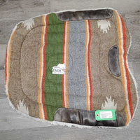 Contoured Fleece Lined Western Saddle Pad *gc/fair, mnr hair, dirt, pulls, clumpy, rubs, pills