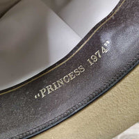 VINTAGE High Crown Western Hat "Princess 1974" *vgc, inner brim dirt/film, mnr dirt & stains