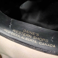 VINTAGE High Crown Western Hat "Daines Western Shops: *xc, clean, inner brim film
