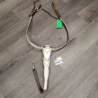 Patent Leather Headstall, Breastcollar, Tie Down Noseband *gc/fair, older, discolored, rubs, stains, stiff, xholes, taped, dirty
