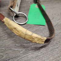 Patent Leather Headstall, Breastcollar, Tie Down Noseband *gc/fair, older, discolored, rubs, stains, stiff, xholes, taped, dirty
